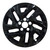 WheelCovers.Com SINGLE Honda CRV CR-V Black Wheel Skin / Hubcap / Wheel Cover 17 inches, front view of a black, glossy hubcap designed for 2015-2017 Honda CRV models.