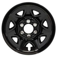 WheelCovers.Com Chevrolet GMC Sierra Silverado 1500 Gloss Black Wheel Skin Hubcap Wheel Cover 17" 5659 2014 2015 2016 2017 SINGLE PIECE 