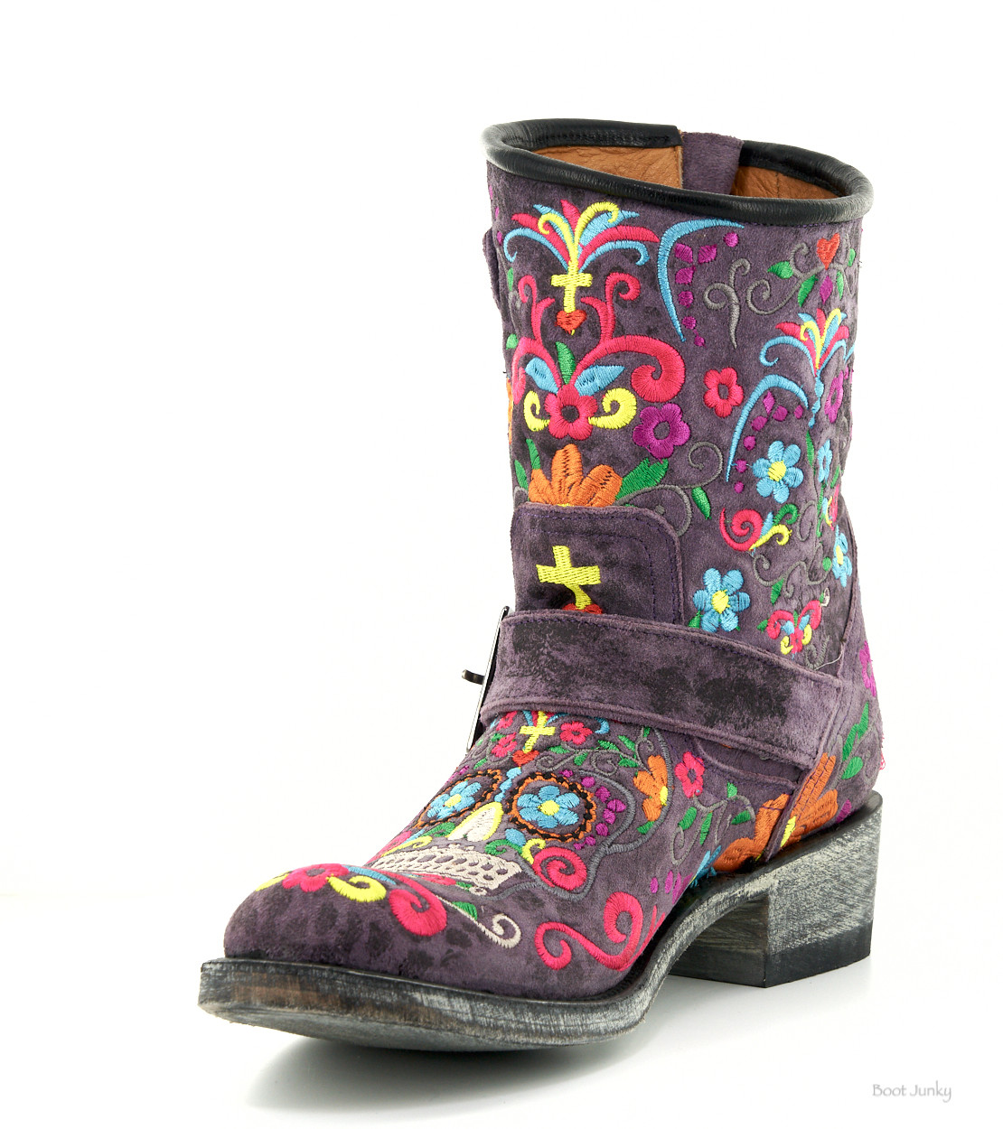OLD GRINGO SUGAR SKULL KLAK BIKER MULTI Embroidered Ankle Cowboy Boots
