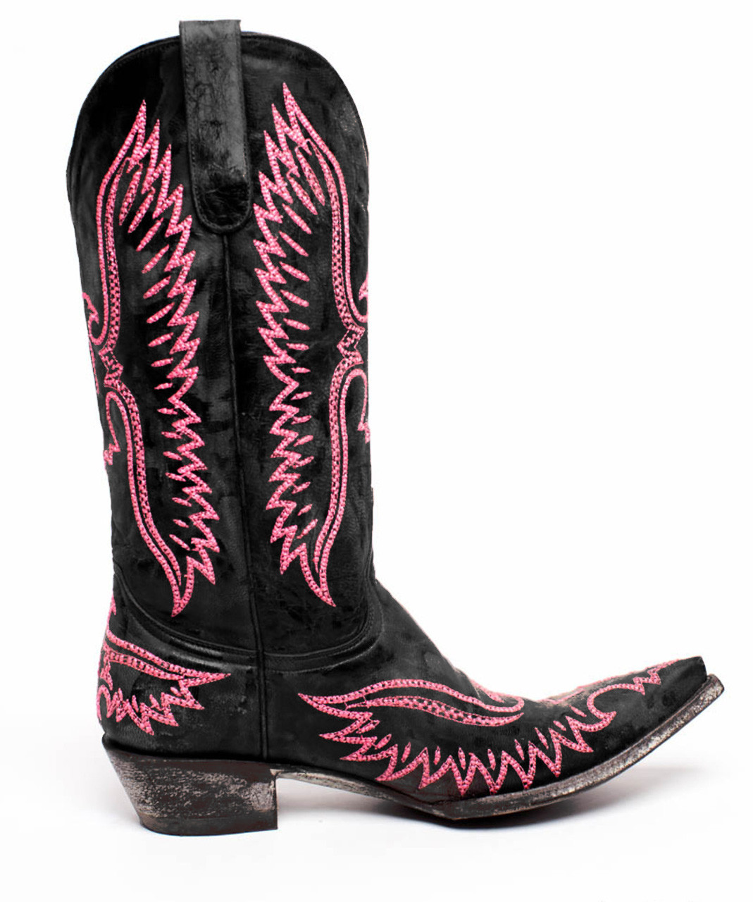 L 483-13 OLD GRINGO EAGLE CRUZ VESUVIO BLACK W/ PINK EMBROIDERED