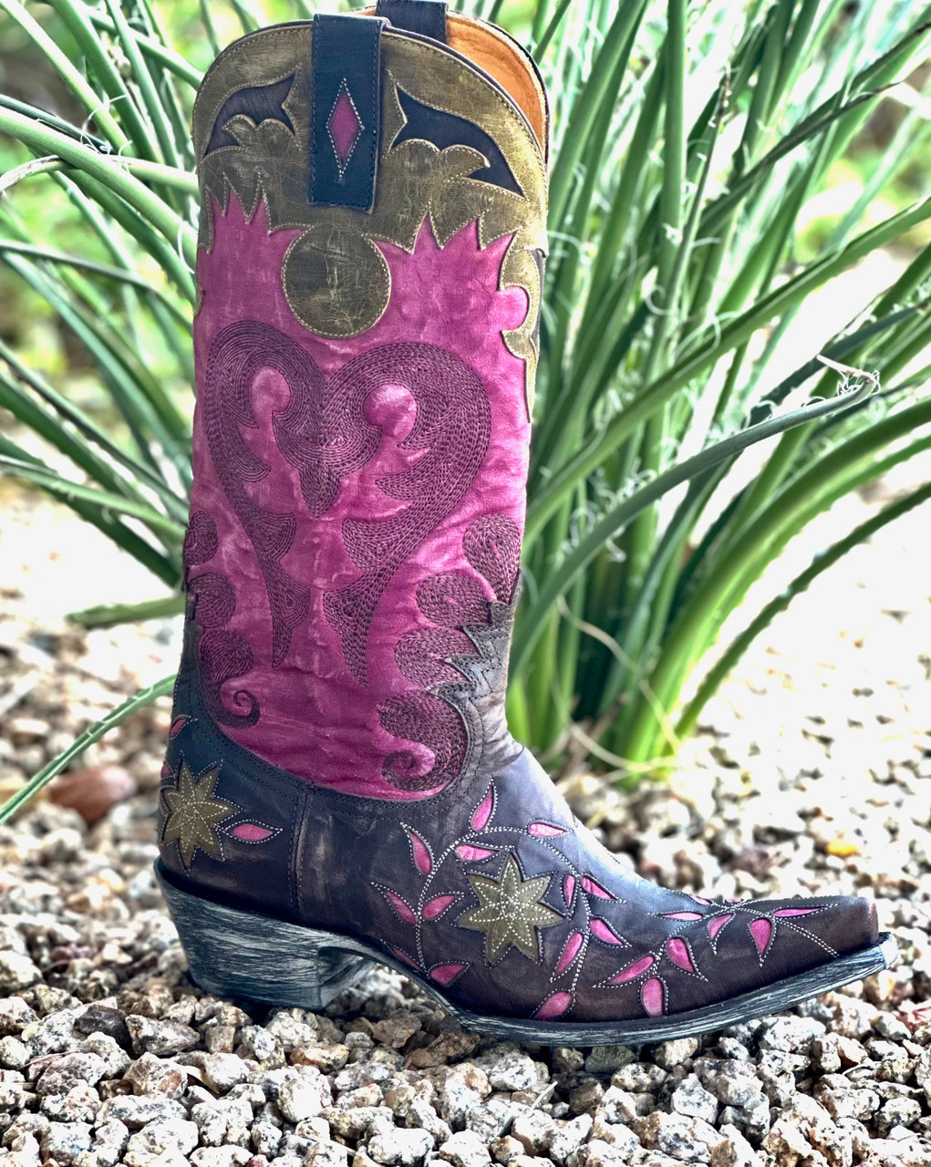 L1115-6* OLD GRINGO LETTY CHOCOLATE/PINK/MILITARY GREEN 13
