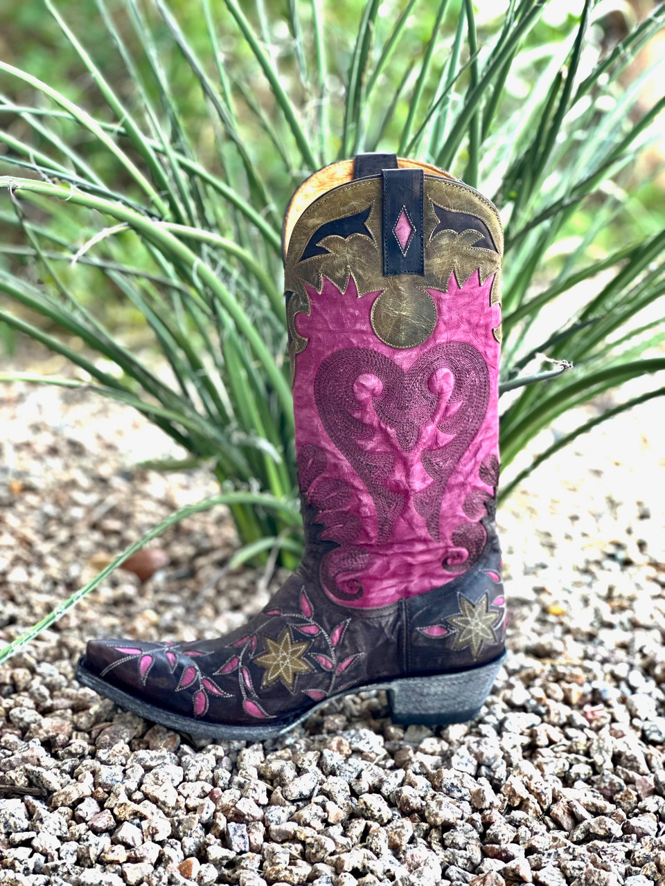 L1115-6* OLD GRINGO LETTY CHOCOLATE/PINK/MILITARY GREEN 13