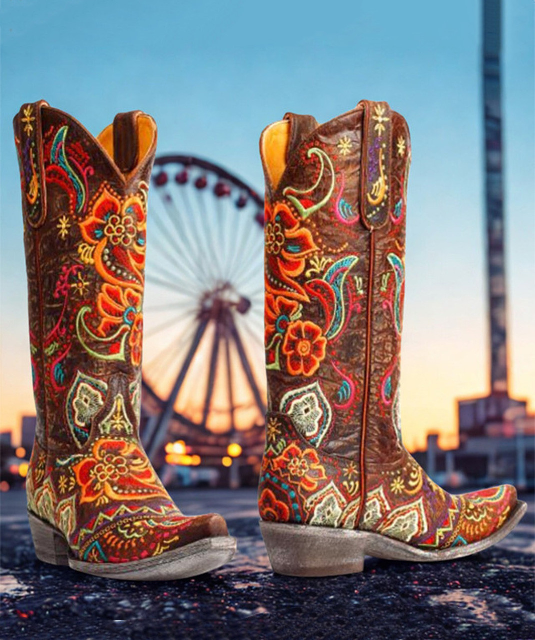 L1629-3 OLD GRINGO OLIVIA LASER PRINTED BRASS MULTI LEATHER 13
