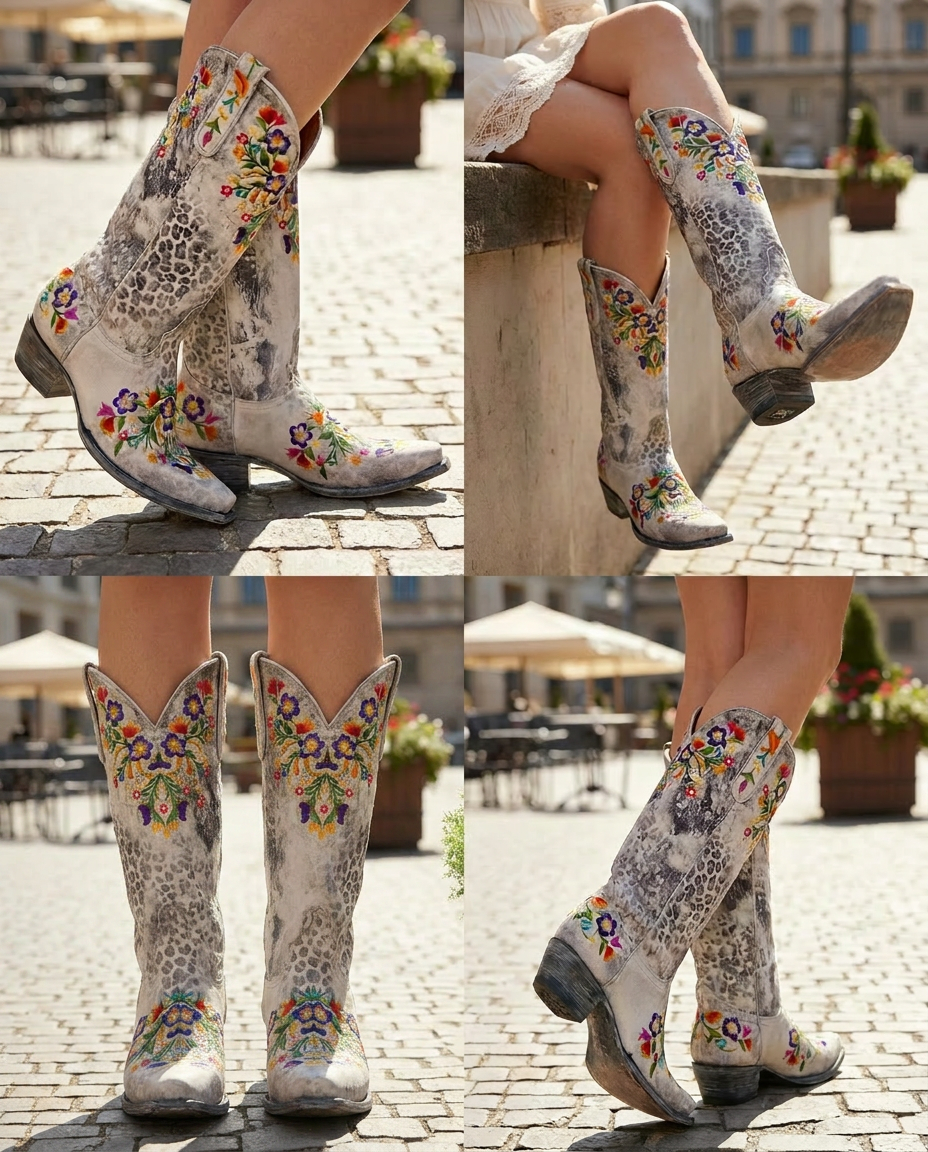 L 841-42 OLD GRINGO SORA GRAY LEOPARDITO MULTI EMBROIDERED 13