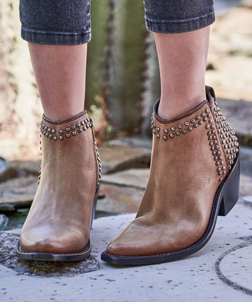 tan and black booties