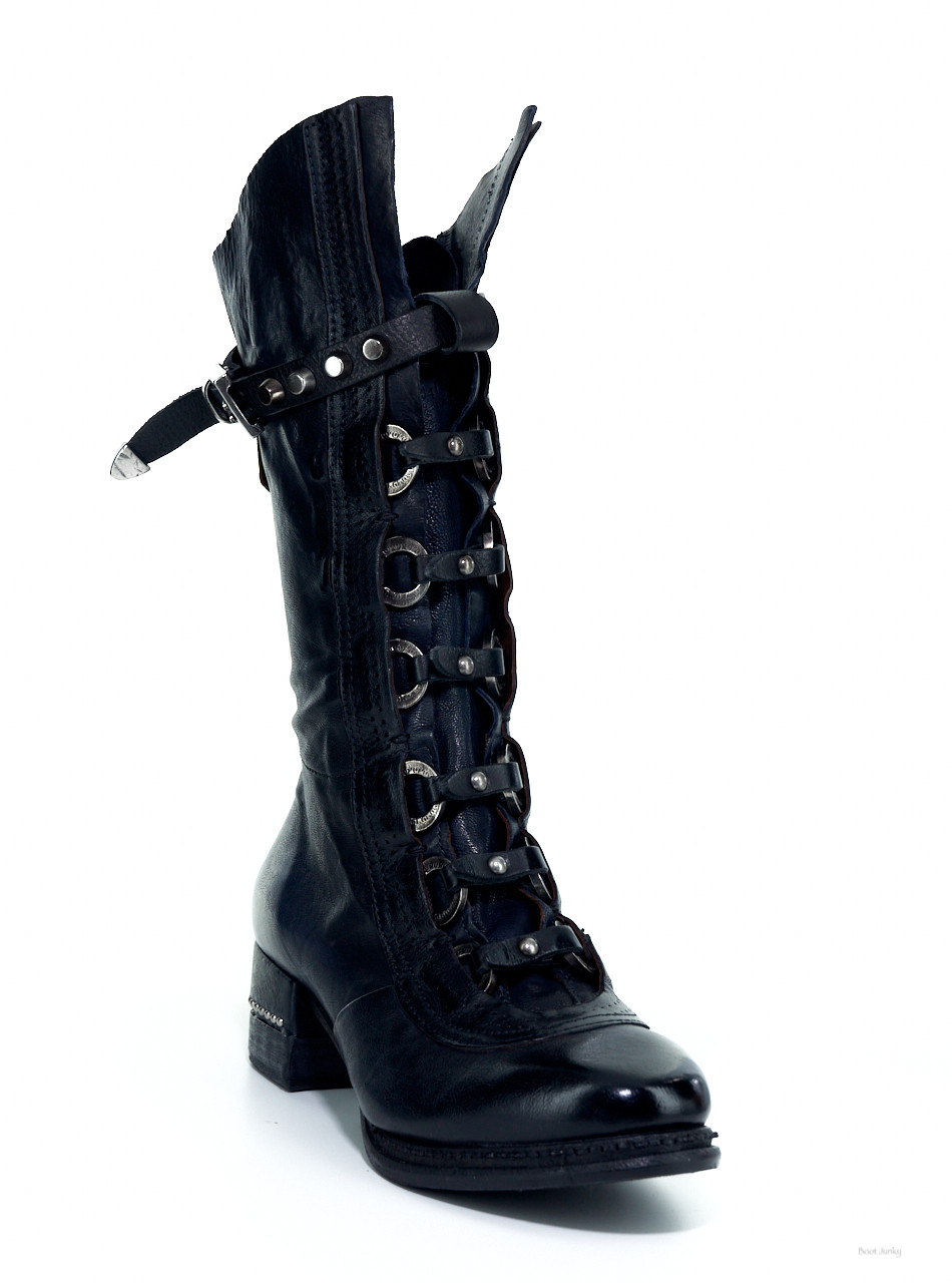 navy blue biker boots