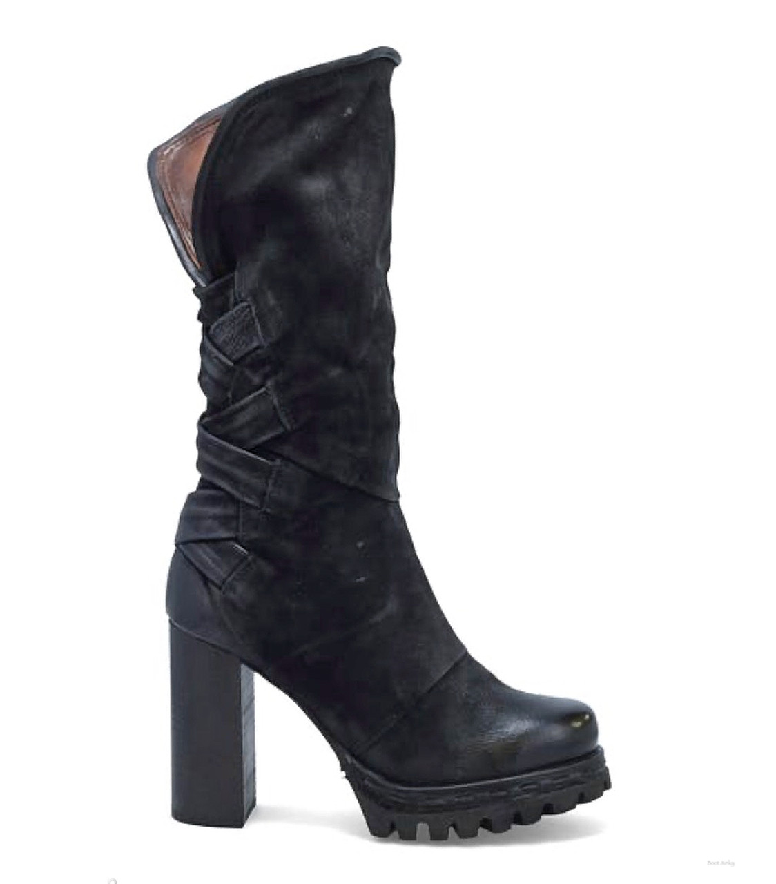black italian leather boots