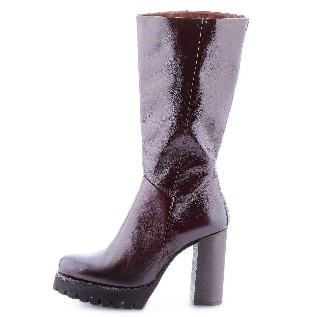 A.S.98 BLOC LIZ MERLOT TALL ZIP LEATHER 