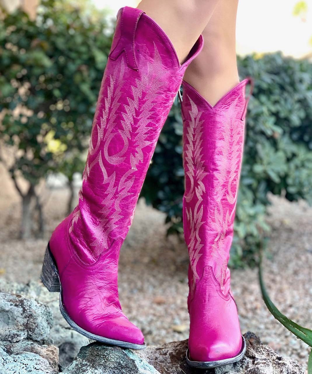 Lilac Boots Bright Pink Boots Bold Bright Fuchsia Pink Stretch