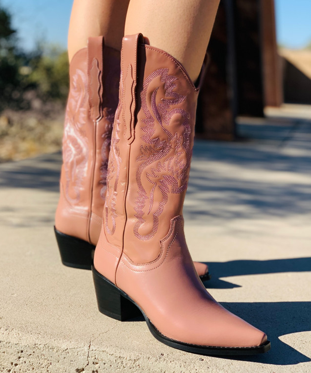 rose pink boots
