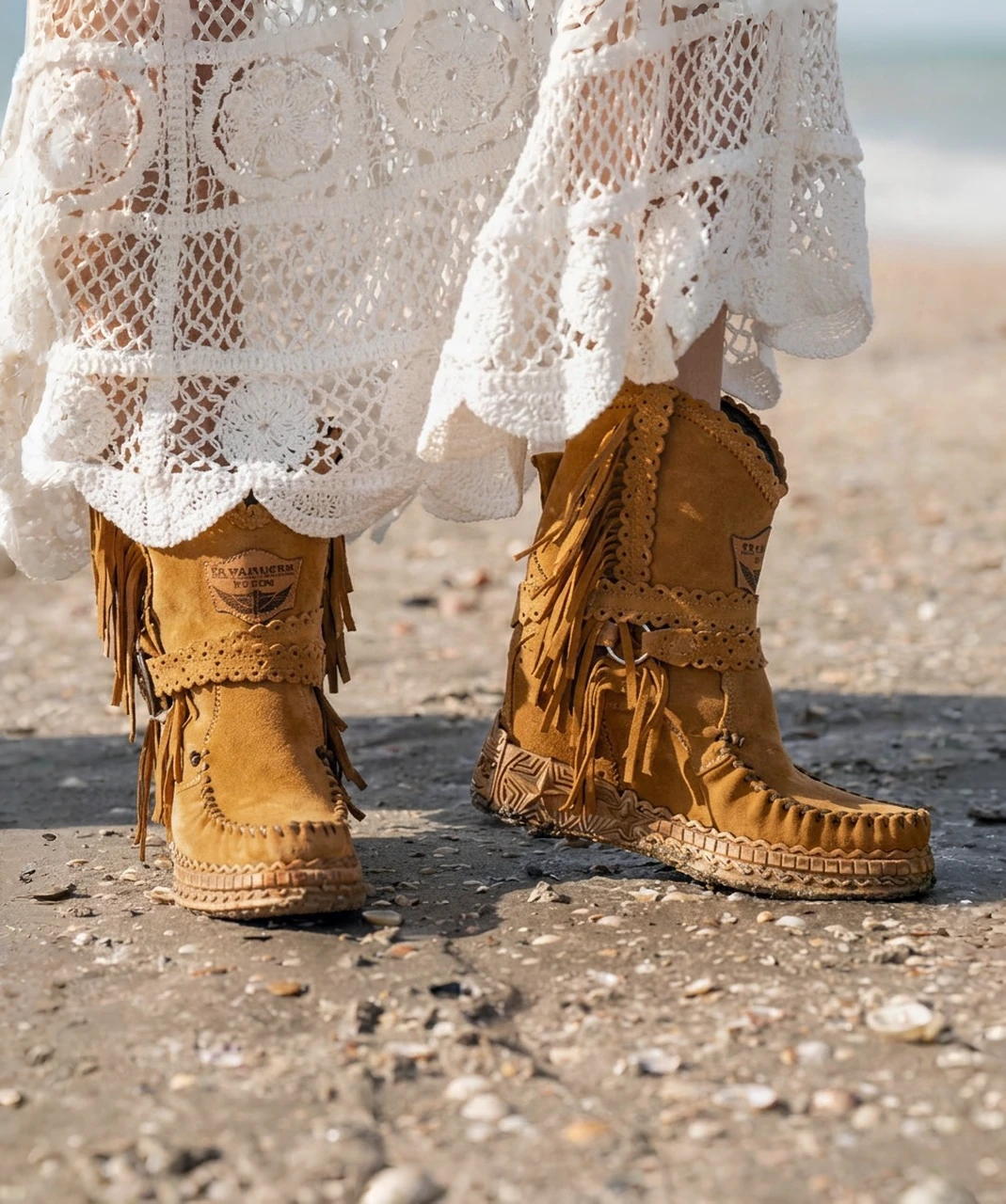 EL VAQUERO Arya Mocc Silverstone Mou Wedge Moccasin Boots