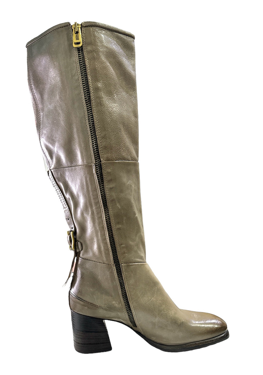 A.S.98 TYLOR FANGO TAUPE ITALIAN LEATHER TALL BOOT - BootJunky.com