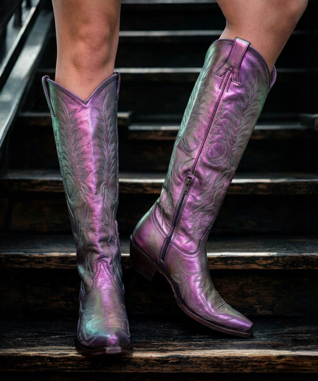 L1213-64 OLD GRINGO MAYRA PRISMA BIS IRRIDESCENT LEATHER BOOTS