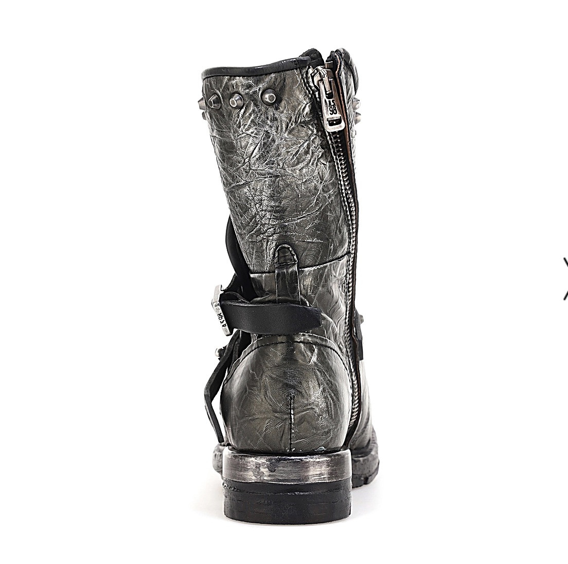 ASHER ANTIQUE SILVER ARGENTO DISTRESSED METALLIC RIVETED