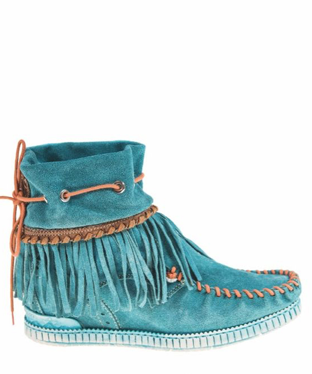 EL VAQUERO Lisa Silverstone Marine Leather Wedge Moccasin Boots