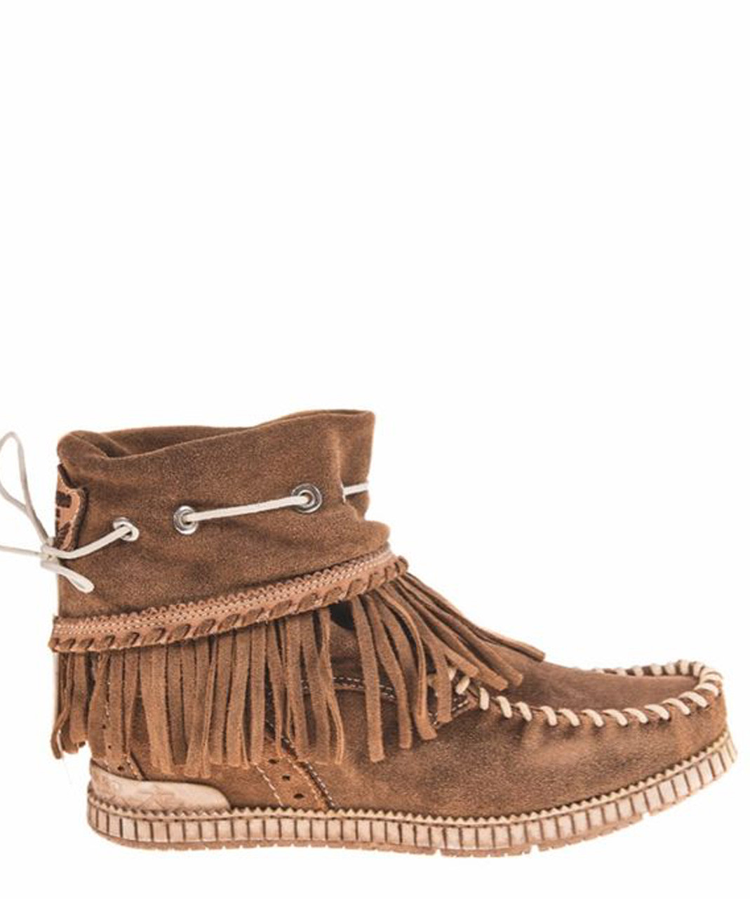 EL VAQUERO Lisa Wornout Mou Leather Wedge Moccasin Boots