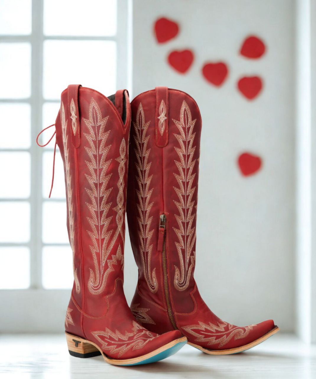 LB0562E LANE Lexington Corset Smoldering Ruby Leather Boots