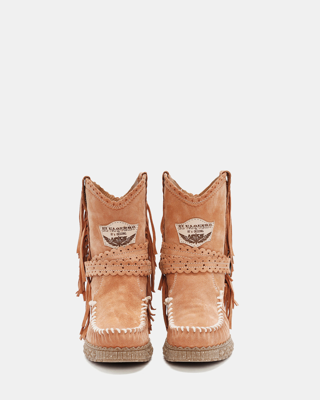 EL VAQUERO Arya Silverstone Apricot Wedge Moccasin Boots