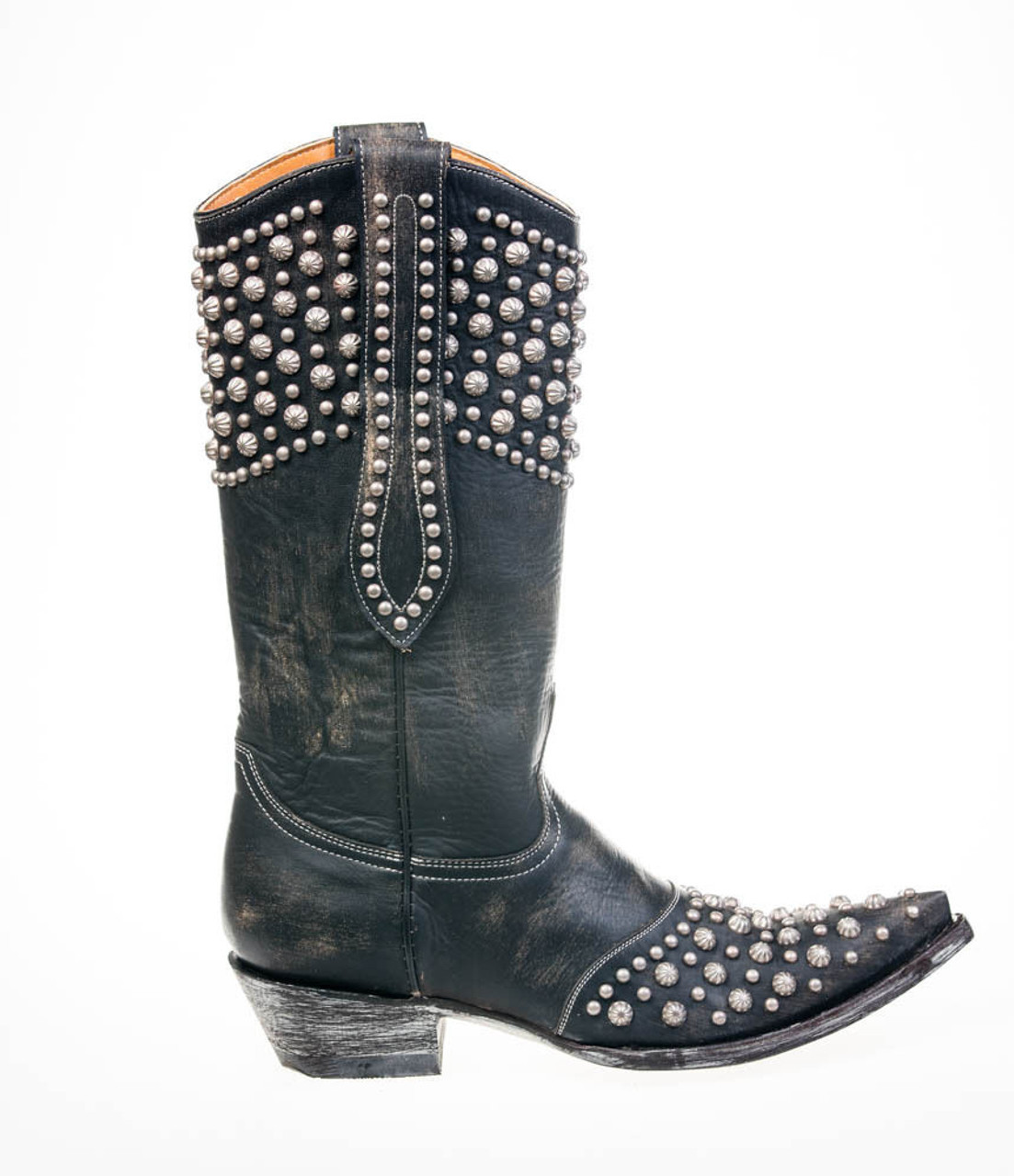 L 676-1 Old Gringo Leigh Ann Vesuvio Black Beige Leather boots