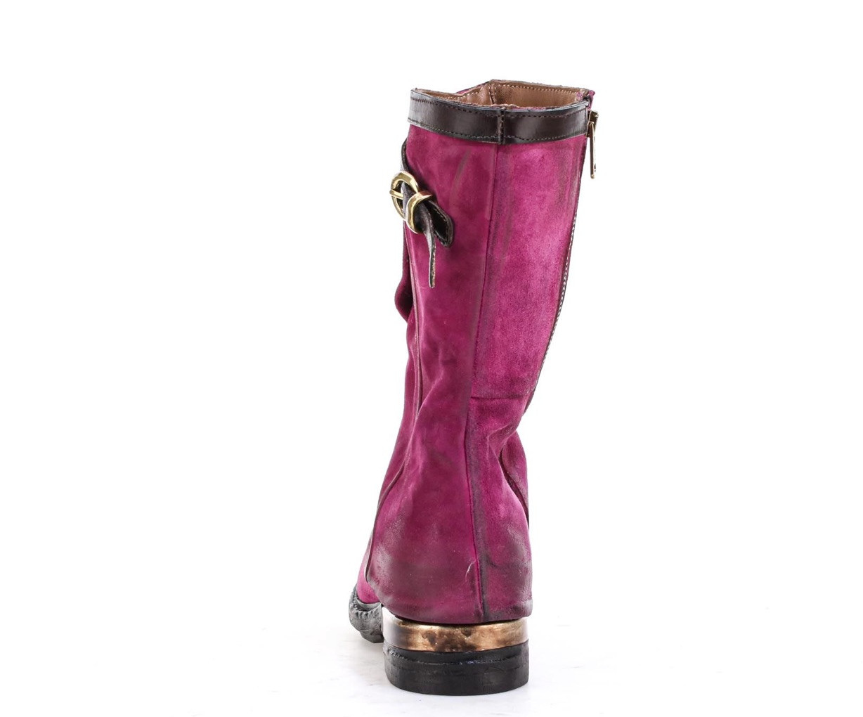 A.S.98 ARTHUR VELENO PINK EBANO LUXURY ITALIAN LEATHER BOOTS