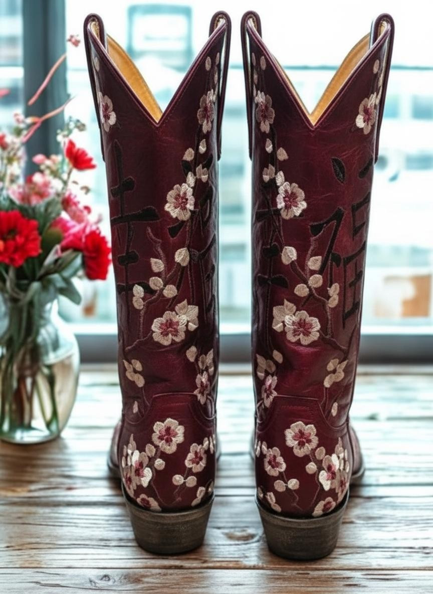 L1070-1 OLD GRINGO CHERRY BLOSSOM FLORAL RED 13