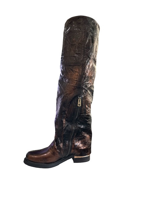 A.S.98 ALSTON ANTIQUE WHISKY KNEE HIGH ITALIAN LEATHER BOOTS