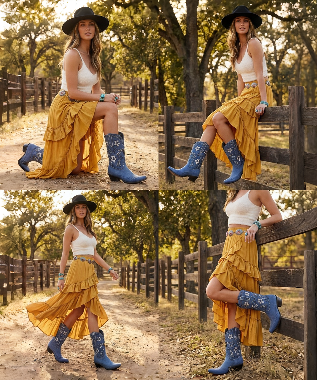 DDL1073-2 DOUBLE D RANCH DAYS OF THE LONGHORN SOFT BLUE FLORAL