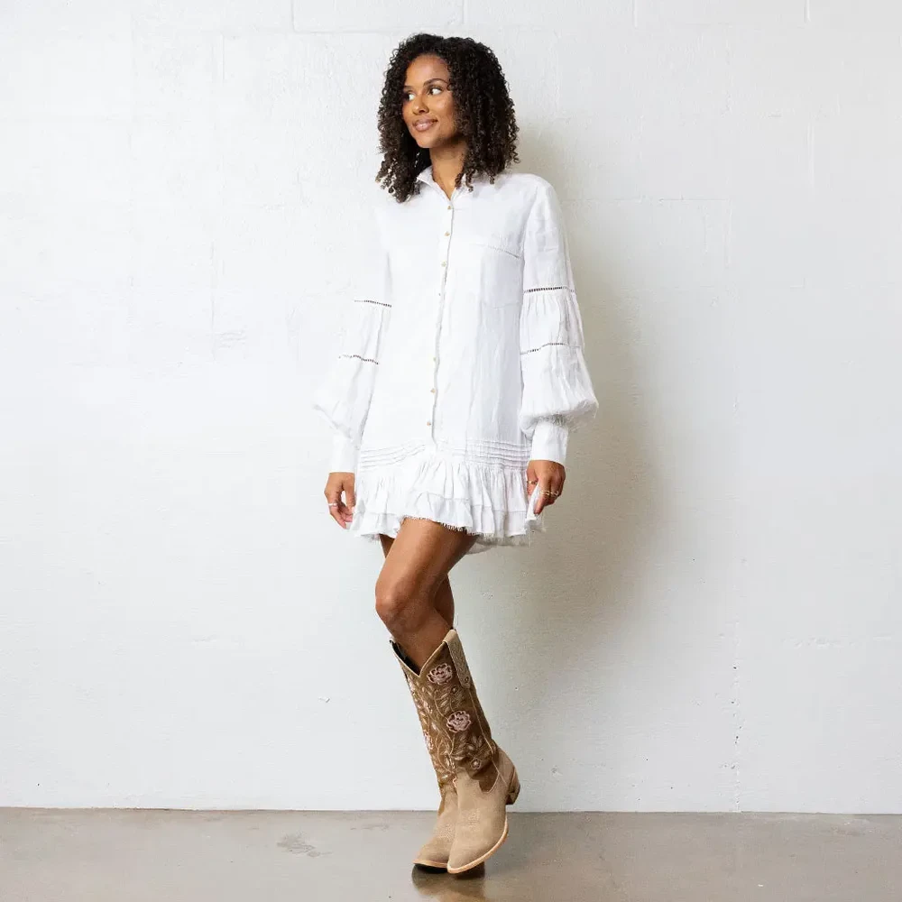 LB2607A LANE KENZIE LATTE SUEDE BURNT CARAMEL LEATHER BOOTS