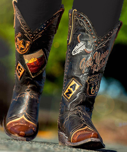 Take a stroll down this historic highway in your new "kicks" from Old Gringo...just the beginning of a collection that every Old Gringo lover will want in their collection...
