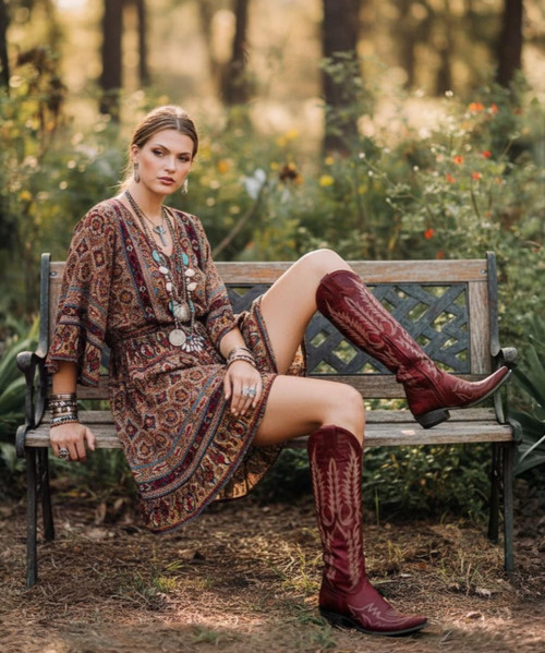 Boots are made for walking AND looking amazing, and the Old Gringo Mayra Boots are SO on trend. These aren't just cowgirl boots; these are fabulous fashion boots. Handcrafted in Leon, Mexico with gorgeous distressed red leather and accented with white embroidery. Boots are made for walking AND looking amazing, and the Old Gringo Mayra Boots are SO on trend. These aren't just cowgirl boots; these are fabulous fashion boots. Handcrafted in Leon, Mexico with gorgeous distressed red leather and accented with white embroidery.