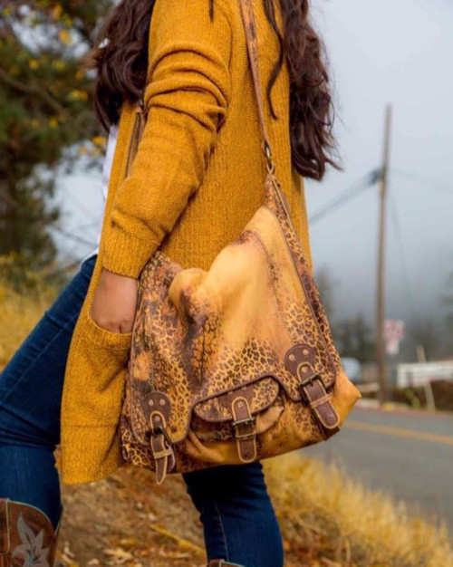 PSOG2-310 Old Gringo Abilene Suede Tan Leopard Purse
