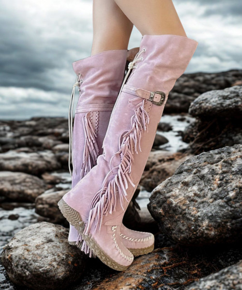 EL VAQUERO Coleen Drifter Silverstone Cipria Soft Pink Wedge