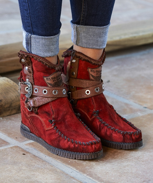 wedge moccasin boots