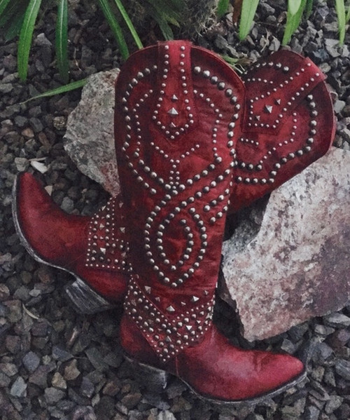 cowboy boots red