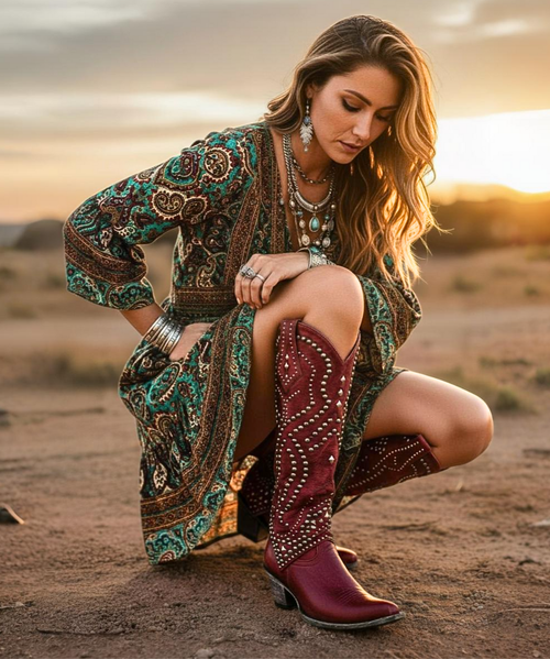 These boots are so striking! The red leather and those Belinda studs make a boot that capture your gaze! The leather is so soft and supple. If you love Belinda (and what's not to love about Belinda?!) these red boots are a must!!  
