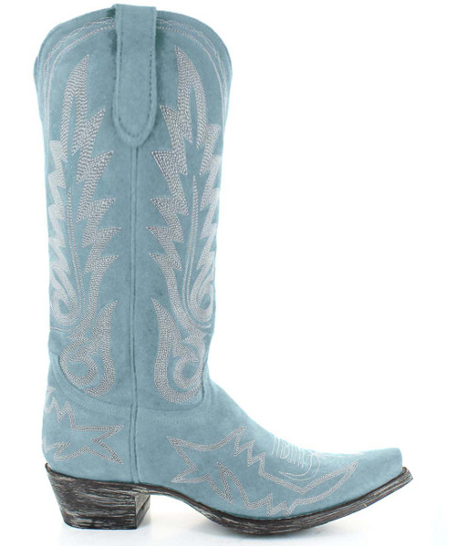 L 175-573 OLD GRINGO NEVADA BABY BLUE 15" BRUSHED LEATHER BOOTS