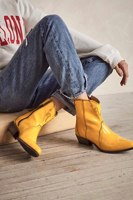 FREE PEOPLE New Frontier Western Boot Yellow