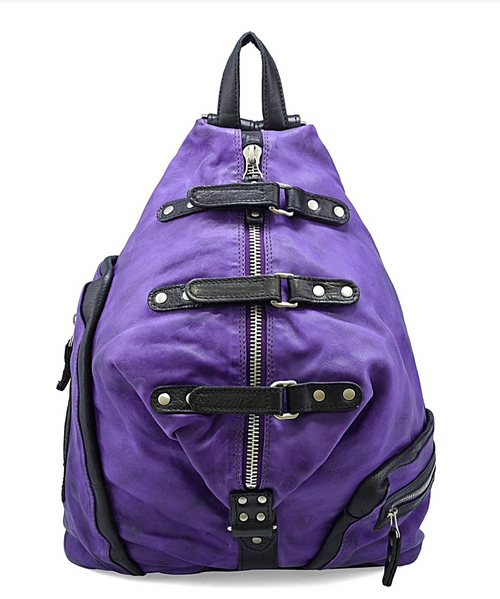 A.S.98 Birch Backpack Toxic Purple Italian Leather Bag 