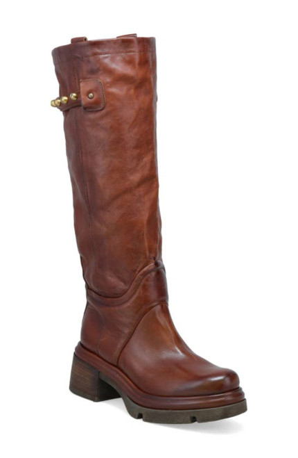 The A.S.98 Elton is a show-stopping knee-high boot that sits on top of a comfortable, chunky rubber heel. This pull-on style is finished with studs at the back for just a touch of edge.

DETAILS

Leather Upper 
Leather Lining 
Rubber Sole 
2.5" Heel 
1.5" Platform 
16" Shaft Height 
15" Shaft Circumference
Made In Europe 