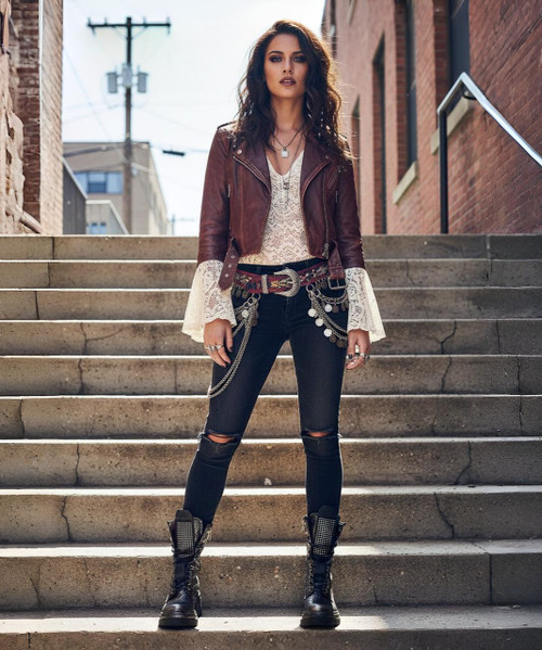 Meet the A.S.98 Emper, a must-have boot for fall! Handcrafted in fine Italian leather and adorned with studded detail along the tongue, the Emper boot brings style to the next level. We love the classic lace-up paired with a comfortable block heel for an edgy-yet-modern look. The addition of the inner zipper detail allows for easy on/off, making this the pair you'll be reaching for all season!
Leather Upper
Leather Lining
Rubber Sole
2.5" Heel
1.25" Platform
7" Shaft Height
10" Shaft Circumference
Measurements are taken from a size 37
Made in Europe Meet the A.S.98 Emper, a must-have boot for fall! Handcrafted in fine Italian leather and adorned with studded detail along the tongue, the Emper boot brings style to the next level. We love the classic lace-up paired with a comfortable block heel for an edgy-yet-modern look. The addition of the inner zipper detail allows for easy on/off, making this the pair you'll be reaching for all season!
Leather Upper
Leather Lining
Rubber Sole
2.5" Heel
1.25" Platform
7" Shaft Height
10" Shaft Circumference
Measurements are taken from a size 37
Made in Europe
