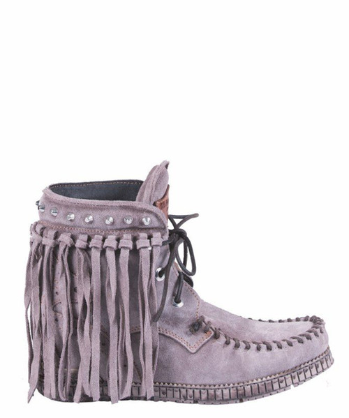The right boot for everyday or for that once a year special treat the May is the go to boot for you...a incredibly comfortable moccasin thanks to its internal wedge, finished with fringes and stud details inserted by hand free from nickel...this boot is truly unique.

Internal Wedged moccasin - 3" Hidden Heel with a 1.5" Wedge. (So Comfy!)

Details inserted by hand

Metal details 100% nickel-free

Leather details

Rubber sole

100% Genuine Leather

Made in Italy