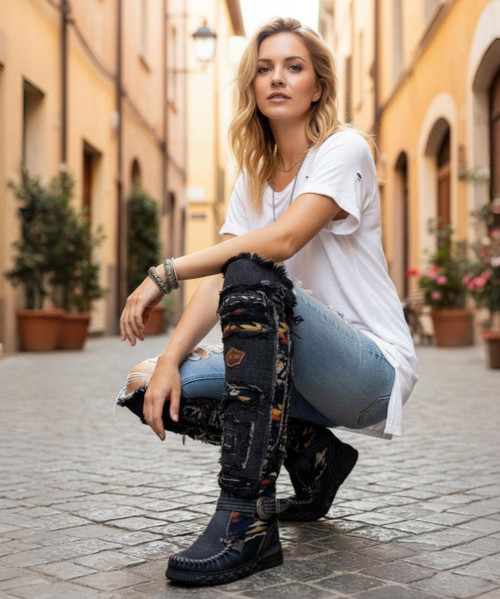 enlarge image showing models full body including hair and head keeping all other details the same