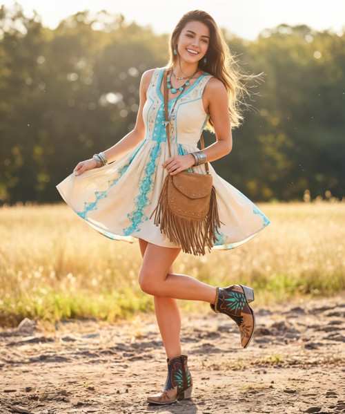 Color:ξVesuvio Bone/Brass/Aqua
Toe:ξ Sintino-4
Heel:ξSintino
Height: 6"
At Old Gringo, there is a passion for our product, for fashion and for always being one step ahead of the rest. We see beyond traditional style and work tirelessly to develop handcrafted pieces that combine classic western charm with contemporary edge. Each handmade piece is its own experience, with a unique personality that is sure to inspire and spark conversation among friends and strangers alike.
Our cowboy boots combine the traditional art of handmade craftsmanship with a contemporary sense of style. Old Gringo Boots are unique, comfortable, and crafted from the highest quality leathers. We enhance our footwear with artistic details, including embroidery, Swarovski crystals, stud patterns, inlays and overlays, hand tooling, painting, and laser etching techniques. Each Old Gringo boot is the result of an extensive 250-step production process carried out by our skilled artisans. Color:ξVesuvio Bone/Brass/Aqua
Toe:ξ Sintino-4
Heel:ξSintino
Height: 6"
At Old Gringo, there is a passion for our product, for fashion and for always being one step ahead of the rest. We see beyond traditional style and work tirelessly to develop handcrafted pieces that combine classic western charm with contemporary edge. Each handmade piece is its own experience, with a unique personality that is sure to inspire and spark conversation among friends and strangers alike.
Our cowboy boots combine the traditional art of handmade craftsmanship with a contemporary sense of style. Old Gringo Boots are unique, comfortable, and crafted from the highest quality leathers. We enhance our footwear with artistic details, including embroidery, Swarovski crystals, stud patterns, inlays and overlays, hand tooling, painting, and laser etching techniques. Each Old Gringo boot is the result of an extensive 250-step production process carried out by our skilled artisans.