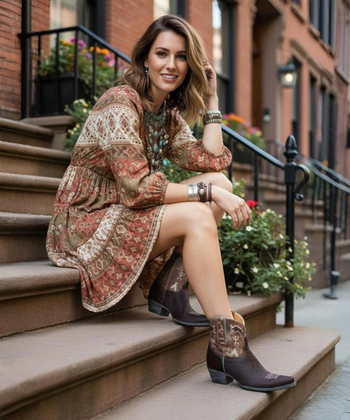 At Old Gringo, there is a passion for our product, for fashion and for always being one step ahead of the rest. We see beyond traditional style and work tirelessly to develop handcrafted pieces that combine classic western charm with contemporary edge. Each handmade piece is its own experience, with a unique personality that is sure to inspire and spark conversation among friends and strangers alike.

Model: BL4005-1

Color: Wine/Oryx

Toe: 4Long

Heel: 9964

Height: 7"

Leather: Cowhide/Goat