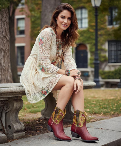 At Old Gringo, there is a passion for our product, for fashion and for always being one step ahead of the rest. We see beyond traditional style and work tirelessly to develop handcrafted pieces that combine classic western charm with contemporary edge. Each handmade piece is its own experience, with a unique personality that is sure to inspire and spark conversation among friends and strangers alike.

Model: BL4005-1

Color: Vesuvio Red/Chocolate

Toe: 4Long

Heel: 9964

Height: 7"

Leather: Cowhide/Goat