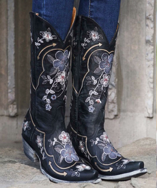 Full-grain premium leather

Fashionable snip toe (4L)
13" shaft height
Detailed floral embroidery
1 5/8" Heel height (9964)
Leather lining
Traditional leather sole with rubber heel cap
Leather cushioned insole
 

Hit the town in style in these Women's Old Gringo Bonnie Pipin Western Boots. Show off your fashionable western style with the distressed leather, detailed floral embroidery, and fashionable snip toe. These boots will complement multiple outfits for various occasions. The leather outsole is perfect for tearing up the dance floor or a ride in the saddle. The soft distressed leather and leather cushioned insole gives your feet stability and comfort for hours of wear. Old Gringo provides handcrafted traditional boots with quintessential vintage charm and detail while offering contemporary cutting edge styles.