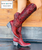 The red leather and those Belinda studs make a boot that capture your gaze! The leather is so soft and supple.