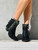 BL2404-18 MEXICANA MAMACITA MIDNIGHT BLACK EMBOSSED FRINGE 7" ANKLE BOOTS
