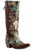 Gorgeous, Double D Ranch by Old Gringo Turquoise Brown Ammunition Cowgirl Boots 
Wildly Western with everything going for it!  
The drama of turquoise & brown leather...
The shine of silvery studs and stamped metal crosses...
The detail of fancy stitching and leather-laced back.  
