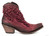 LB711549F CAROLINA LIBERTY BLACK ROJO RED DISTRESSED DELANO LEATHER FLORAL ANKLE BOOTS